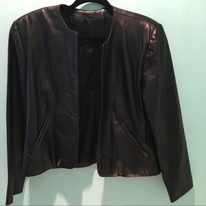 Cropped Black Leather jacket